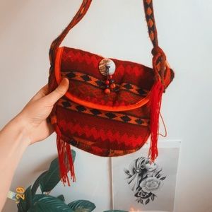 Ruby Red Aztec Bag